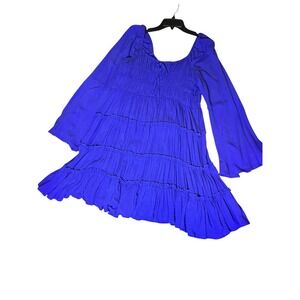 C&V Dress Women's Blueish Purple Long Sleeve Size XXL